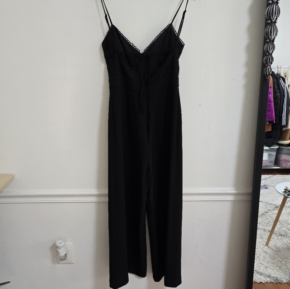 Wayf black lace bodice wide leg jumpsuit - Picture 11 of 12